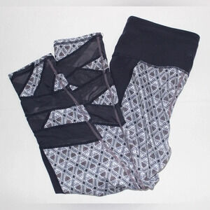 Women’s Athleta Mantra Mosaic Mesh Cropped High Rise Activewear Leggings Small